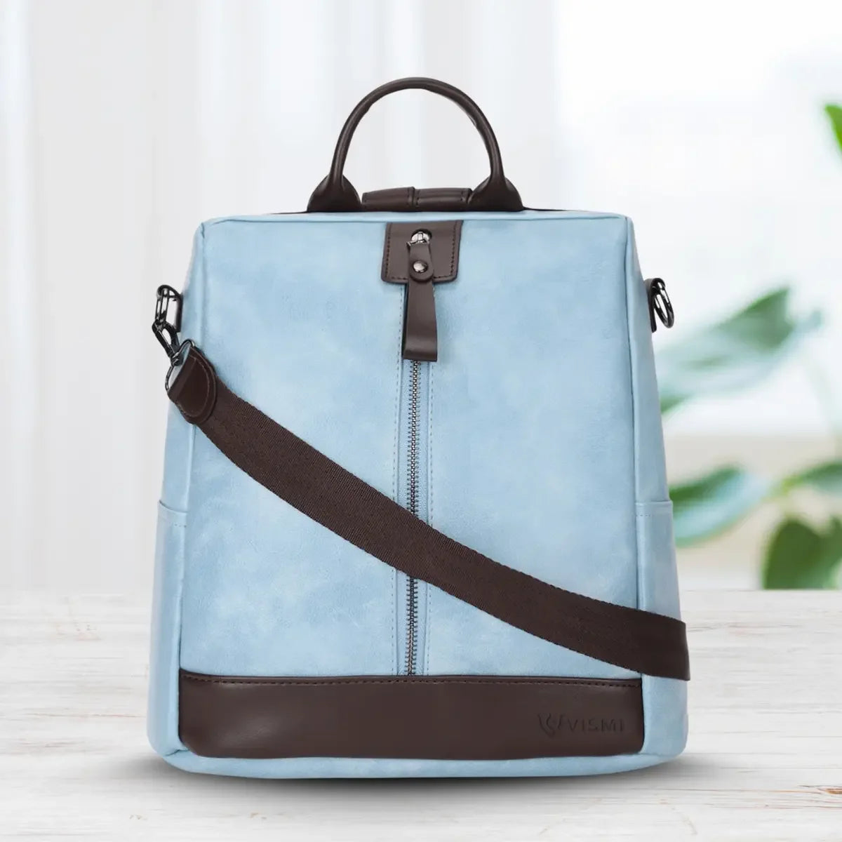 Timeless Aura Women Backpack Handbag - Sky Blue