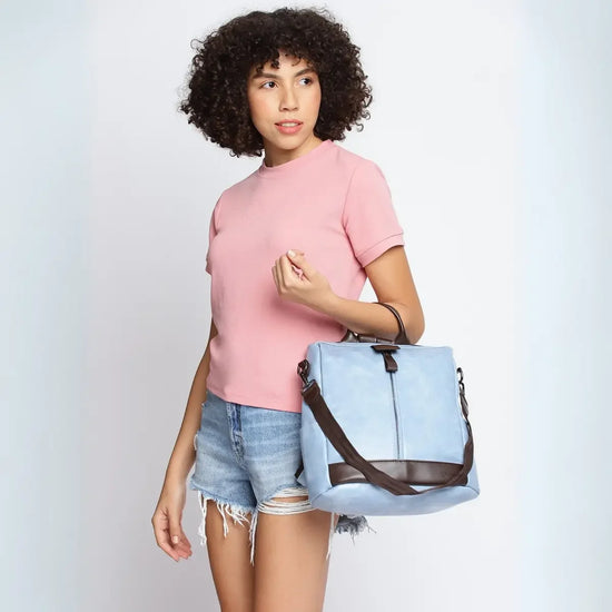 Timeless Aura Women Backpack Handbag - Sky Blue