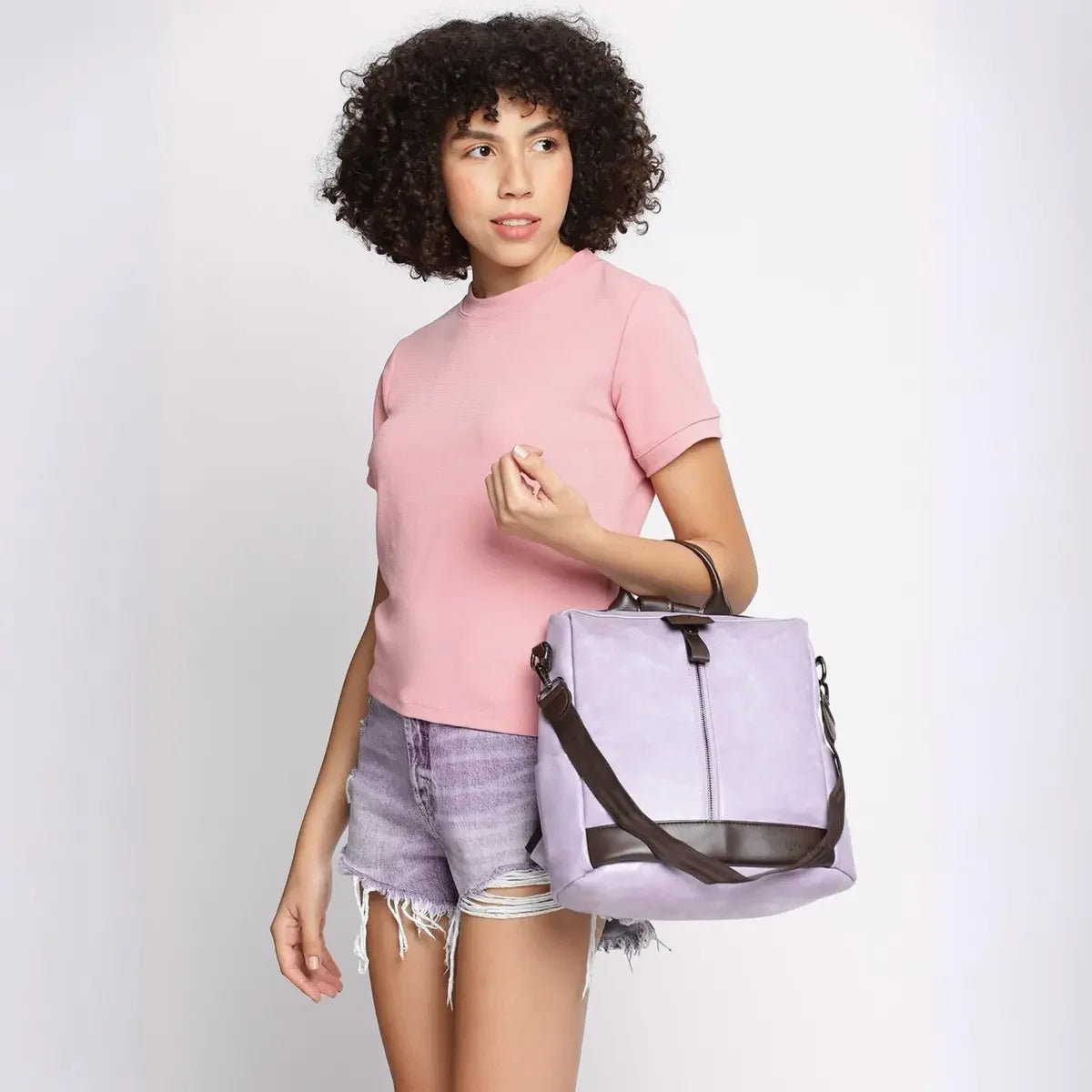 Timeless Aura Women Backpack Handbag - Lavender