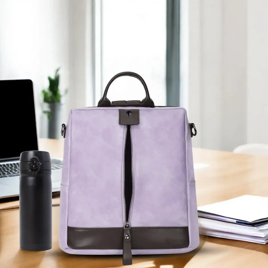 Timeless Aura Women Backpack Handbag - Lavender