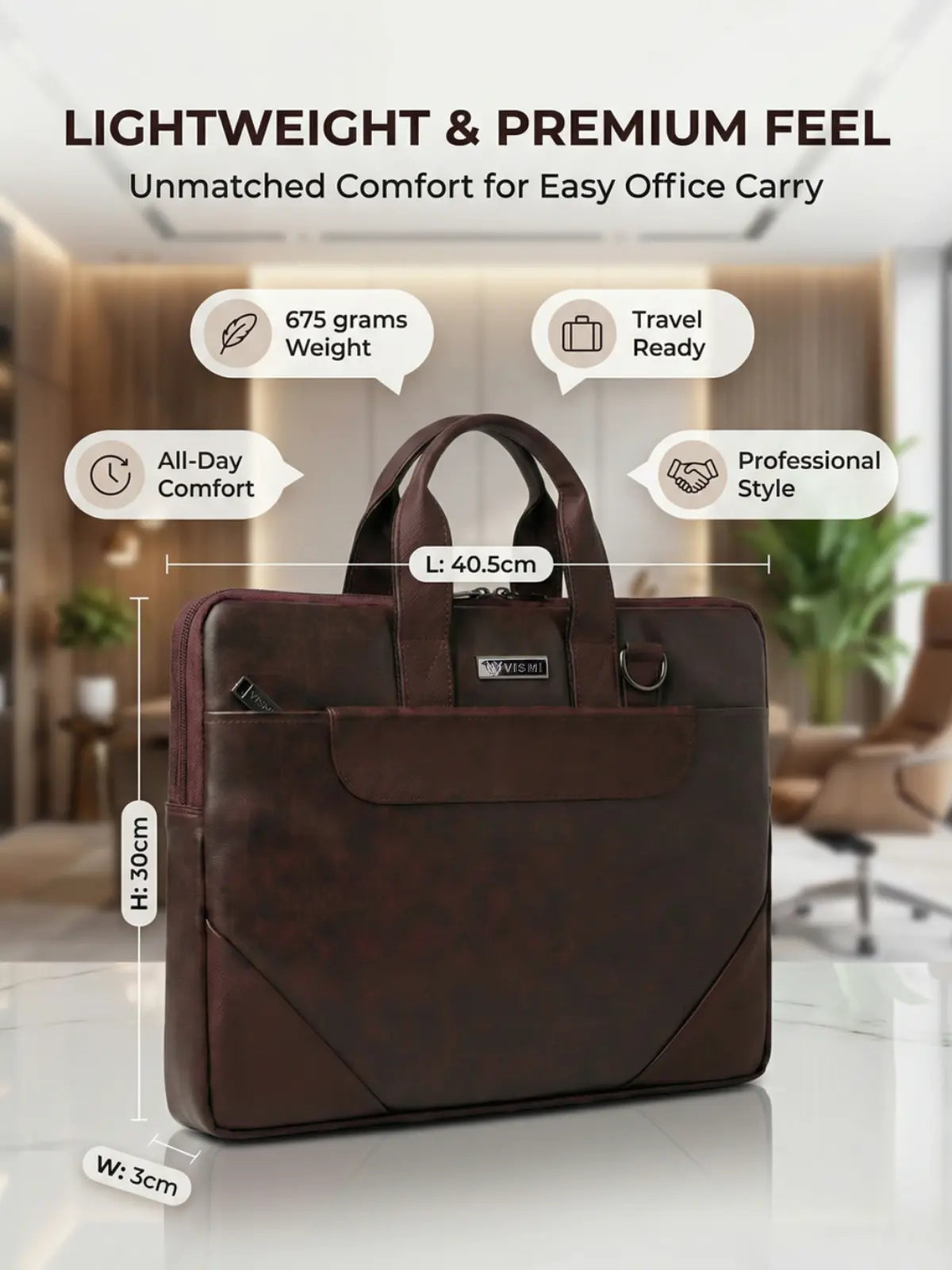 Summit Proline Laptop Messenger Bag - Coffee Brown