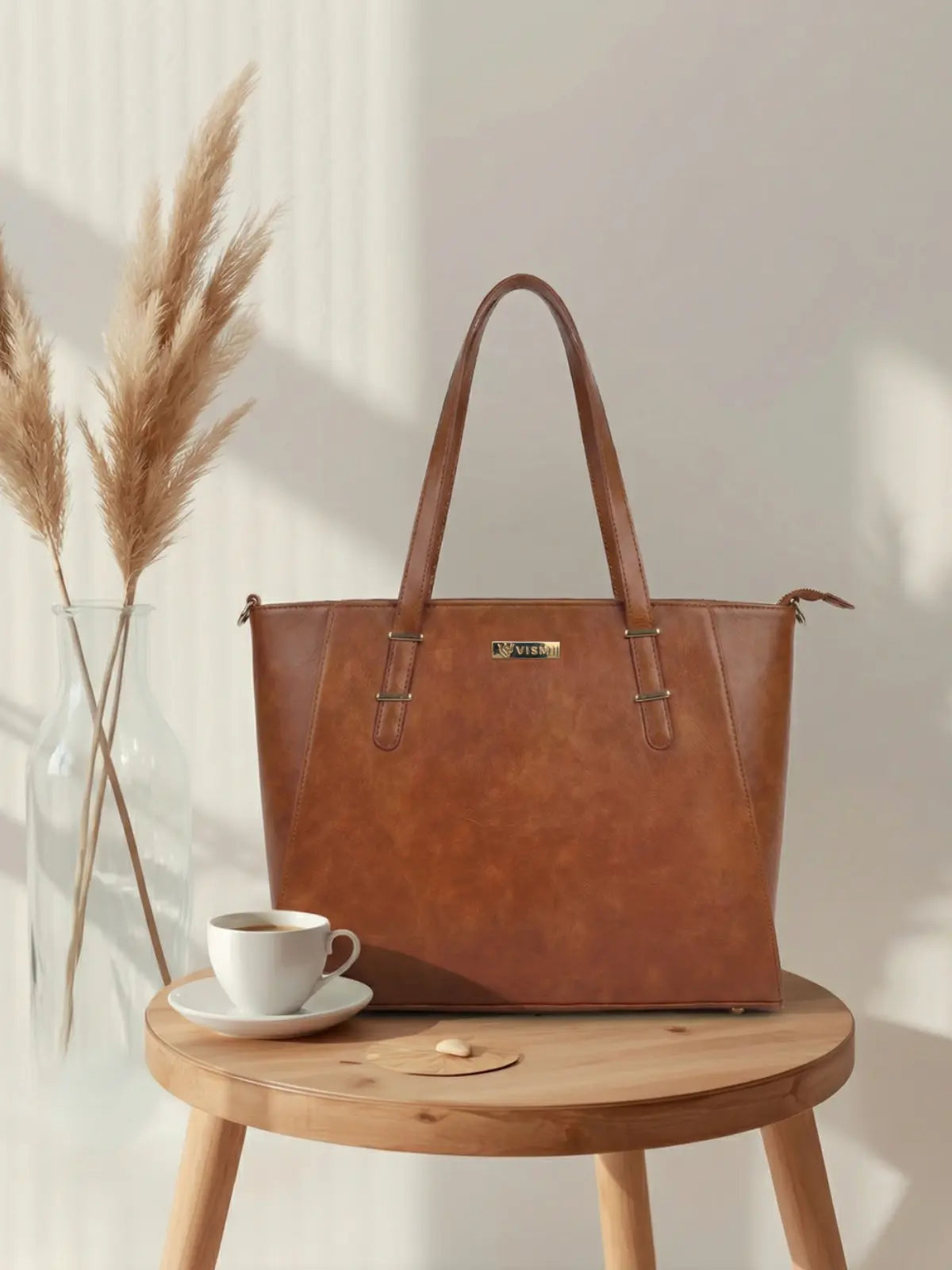Timeless Contour Laptop Handbags - Tan