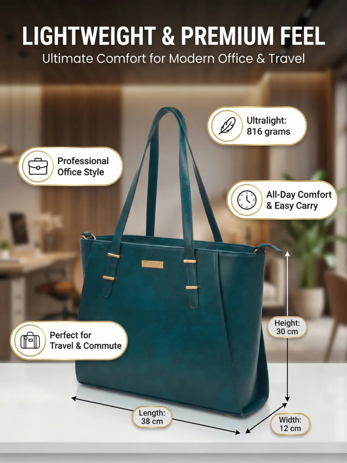 Timeless Contour Laptop Handbags - Teal Blue