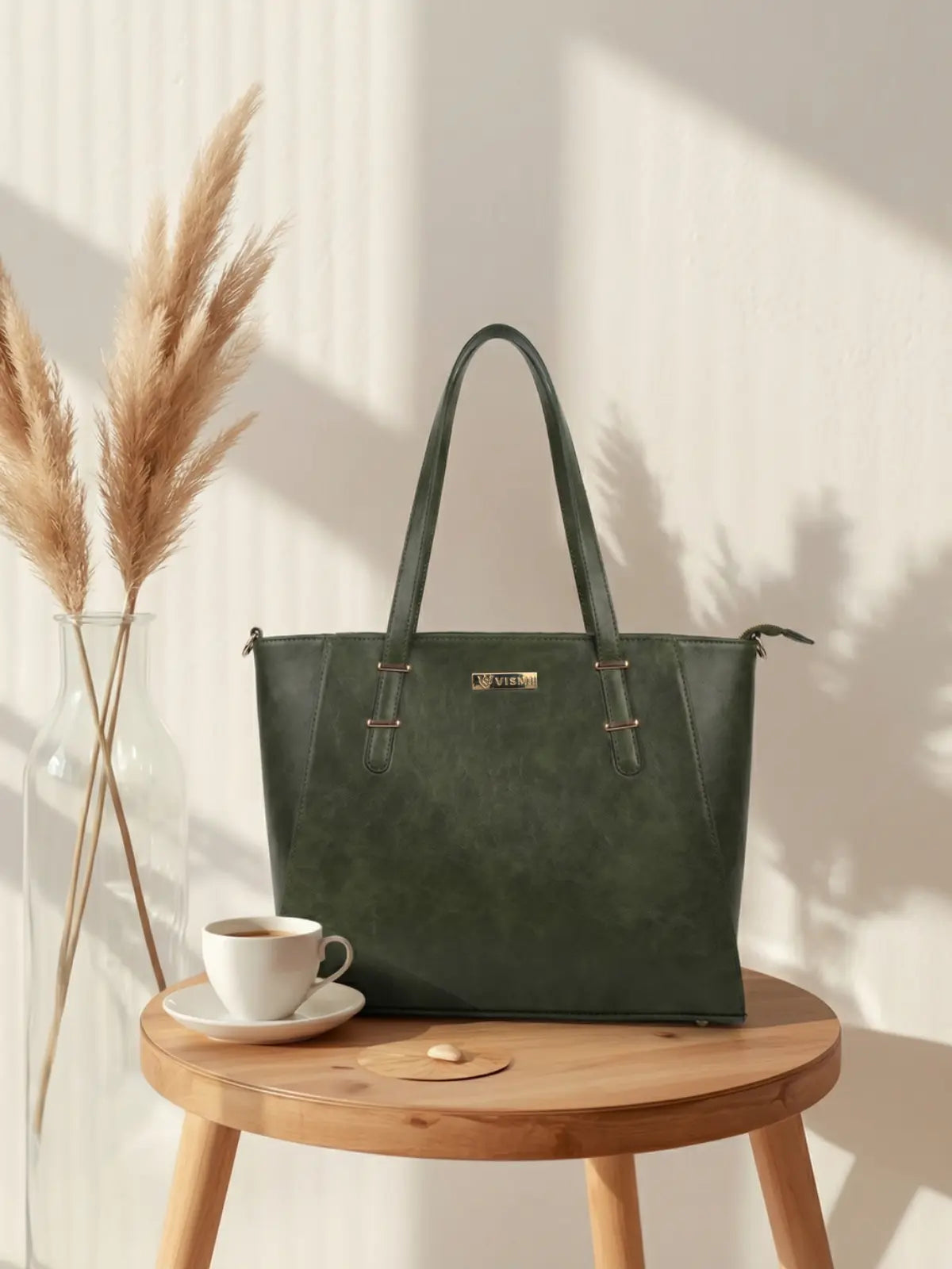 Timeless Contour Laptop Handbags - Olive Green