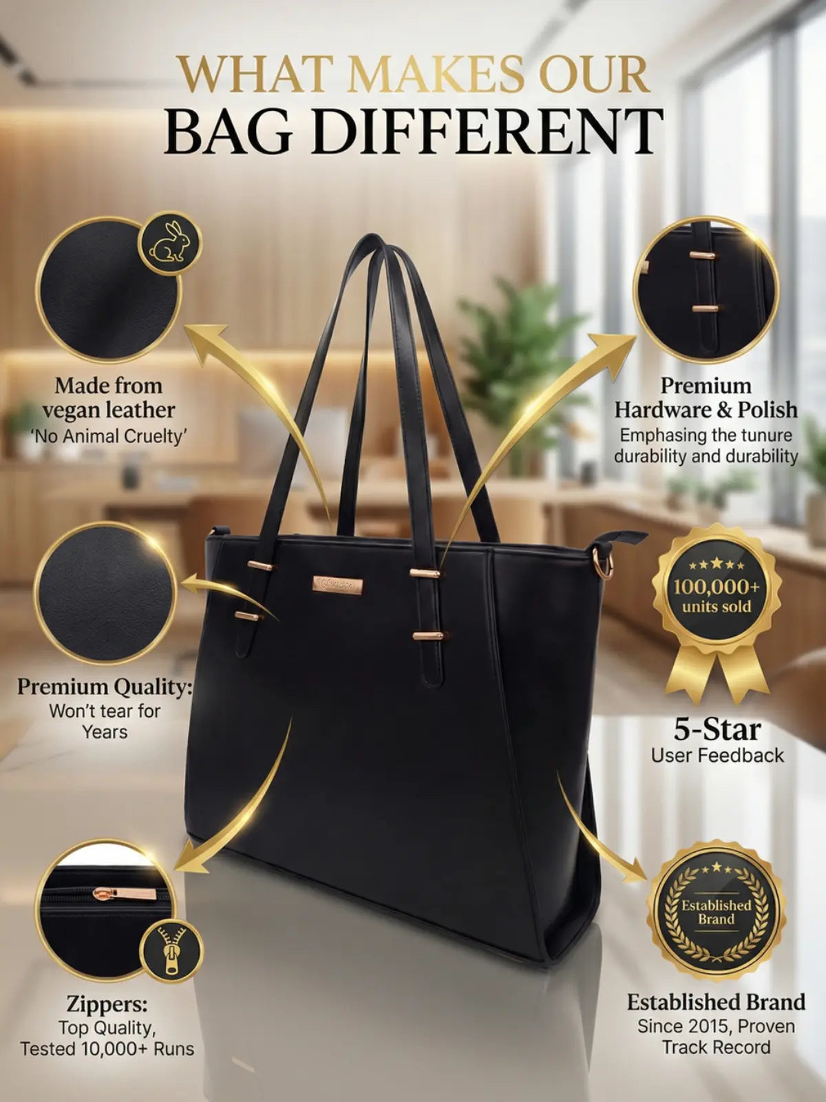 Timeless Contour Laptop Handbags - Black