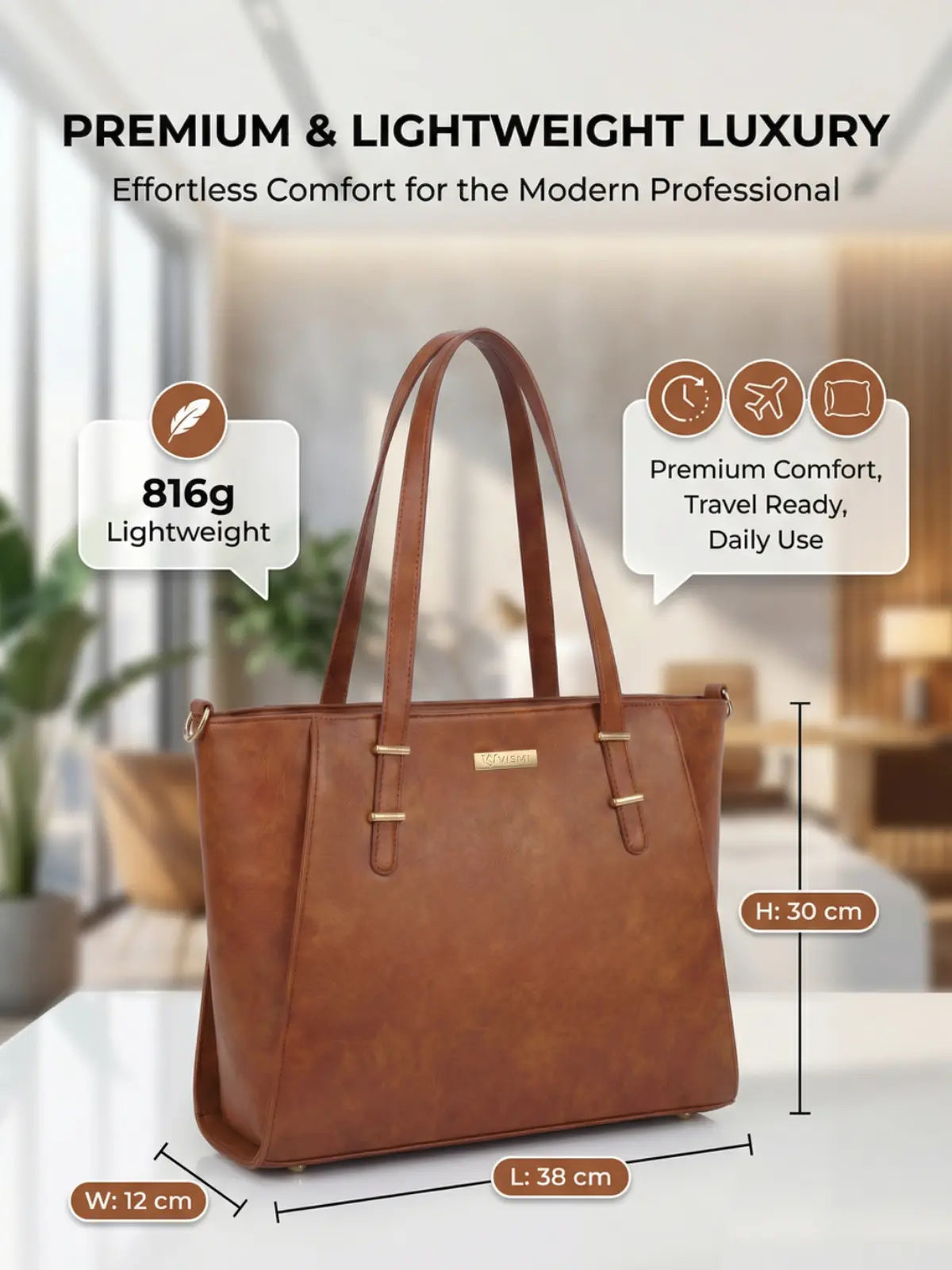 Timeless Contour Laptop Handbags - Tan