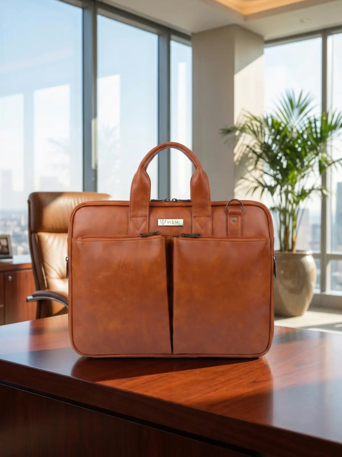 Timeless Monarch Laptop Messenger Bag - Tan