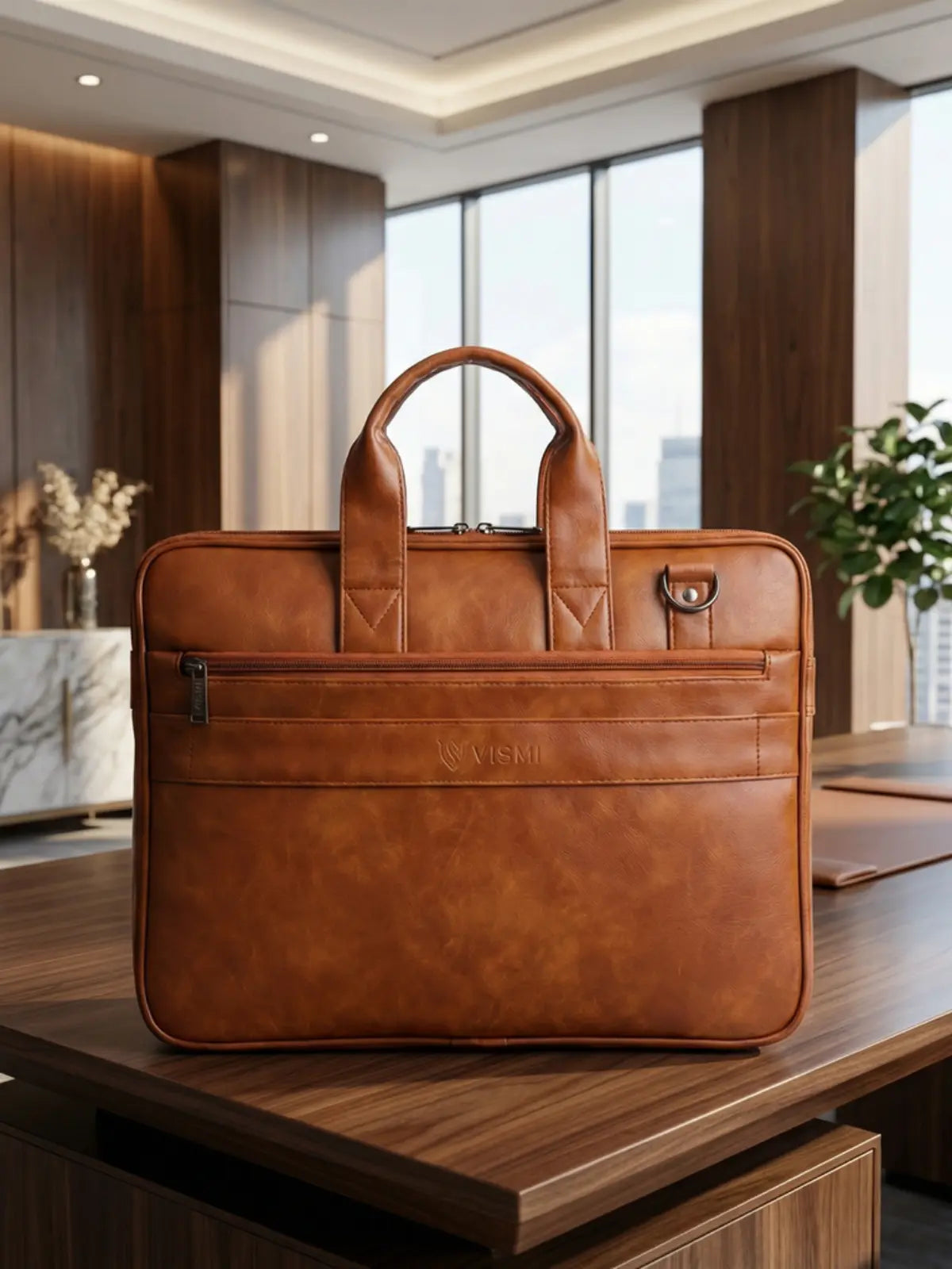 Timeless Monarch Laptop Messenger Bag - Tan