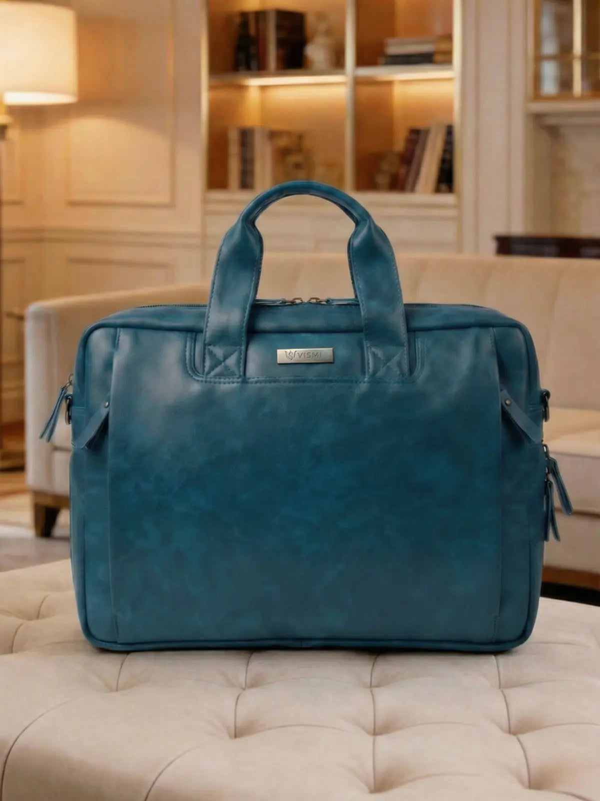 Timeless Urban Laptop Messenger Briefcase Bag - Teal Blue