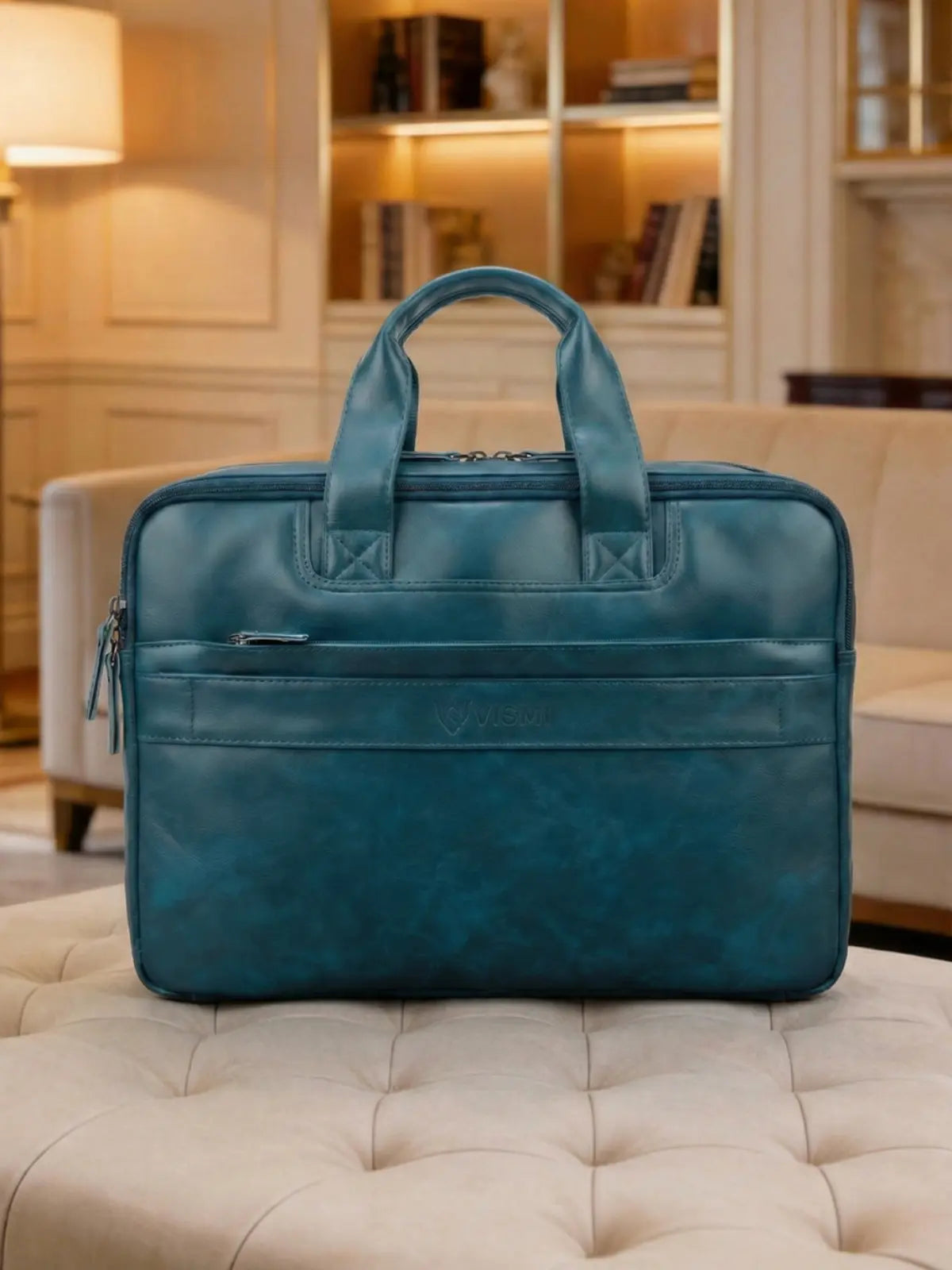 Timeless Urban Laptop Messenger Briefcase Bag - Teal Blue