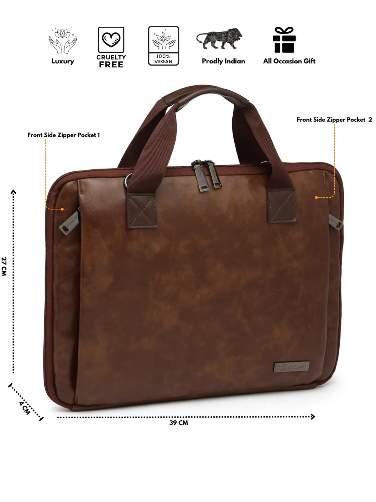 Timeless Unity Laptop Messenger Bag - Coffee Brown