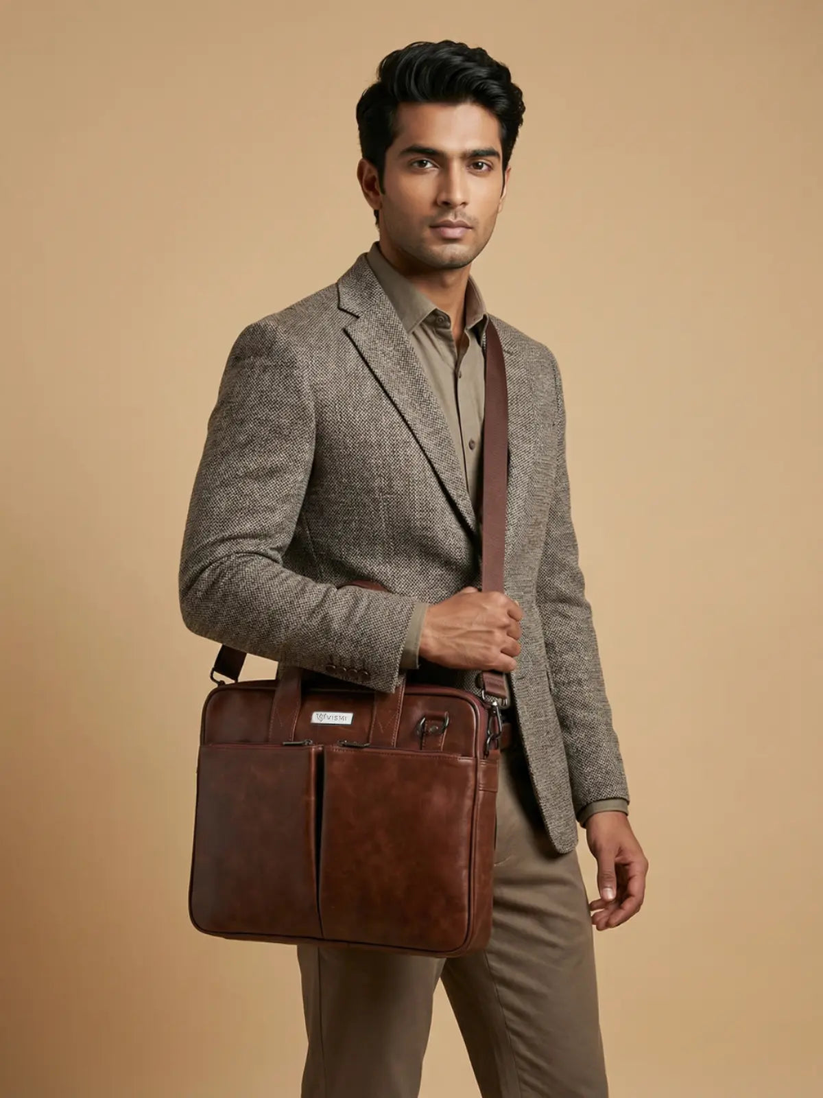 Timeless Monarch Laptop Messenger Bag - Coffee Brown