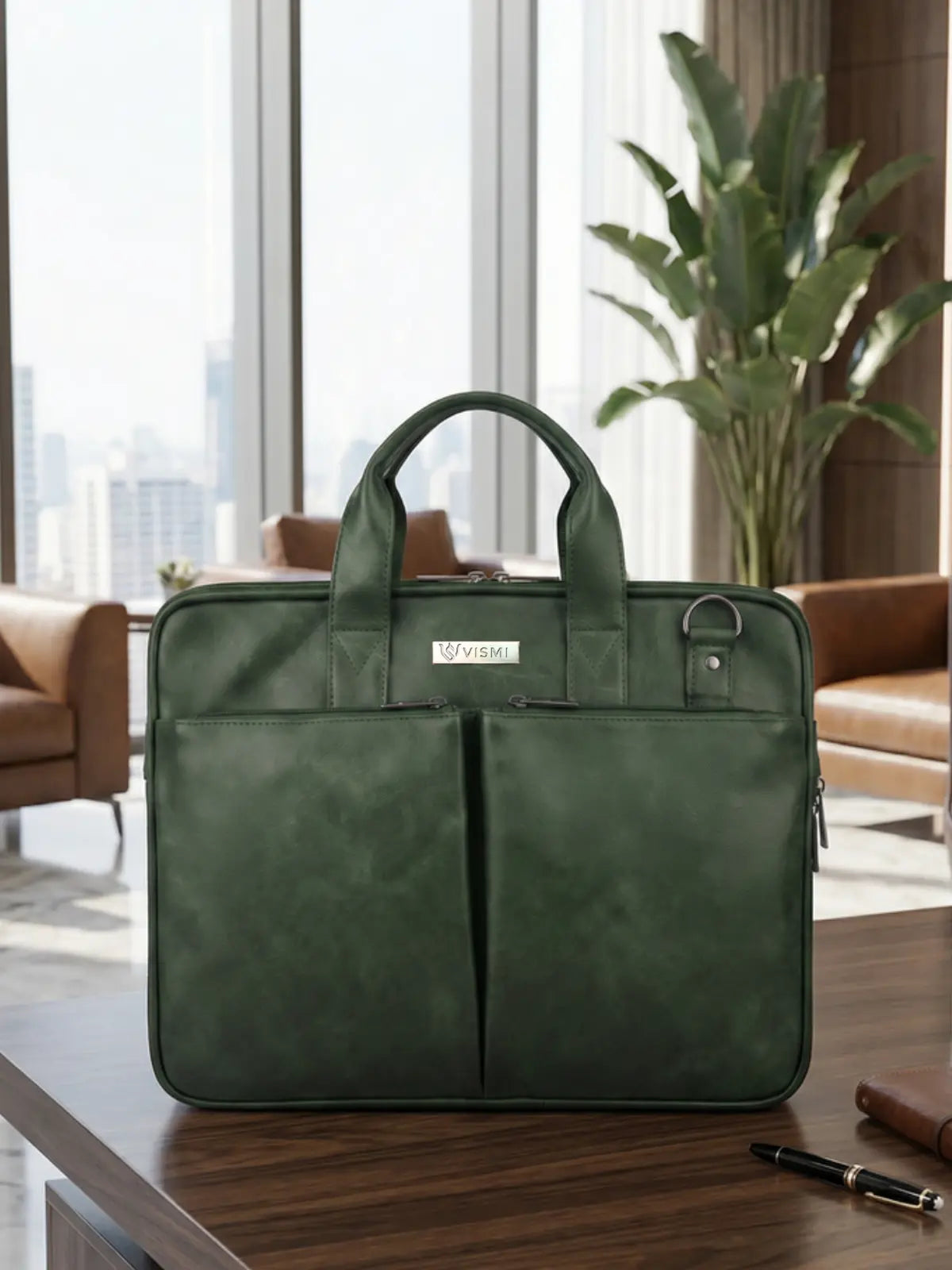 Timeless Monarch Laptop Messenger Bag - Olive Green