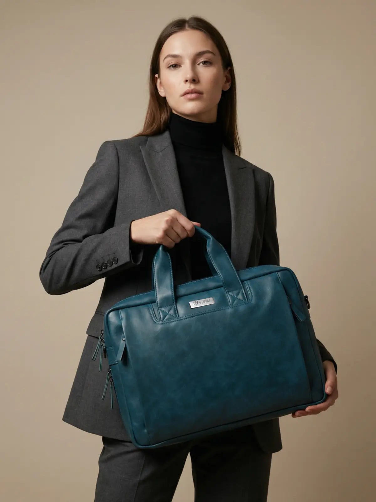 Timeless Urban Laptop Messenger Briefcase Bag - Teal Blue