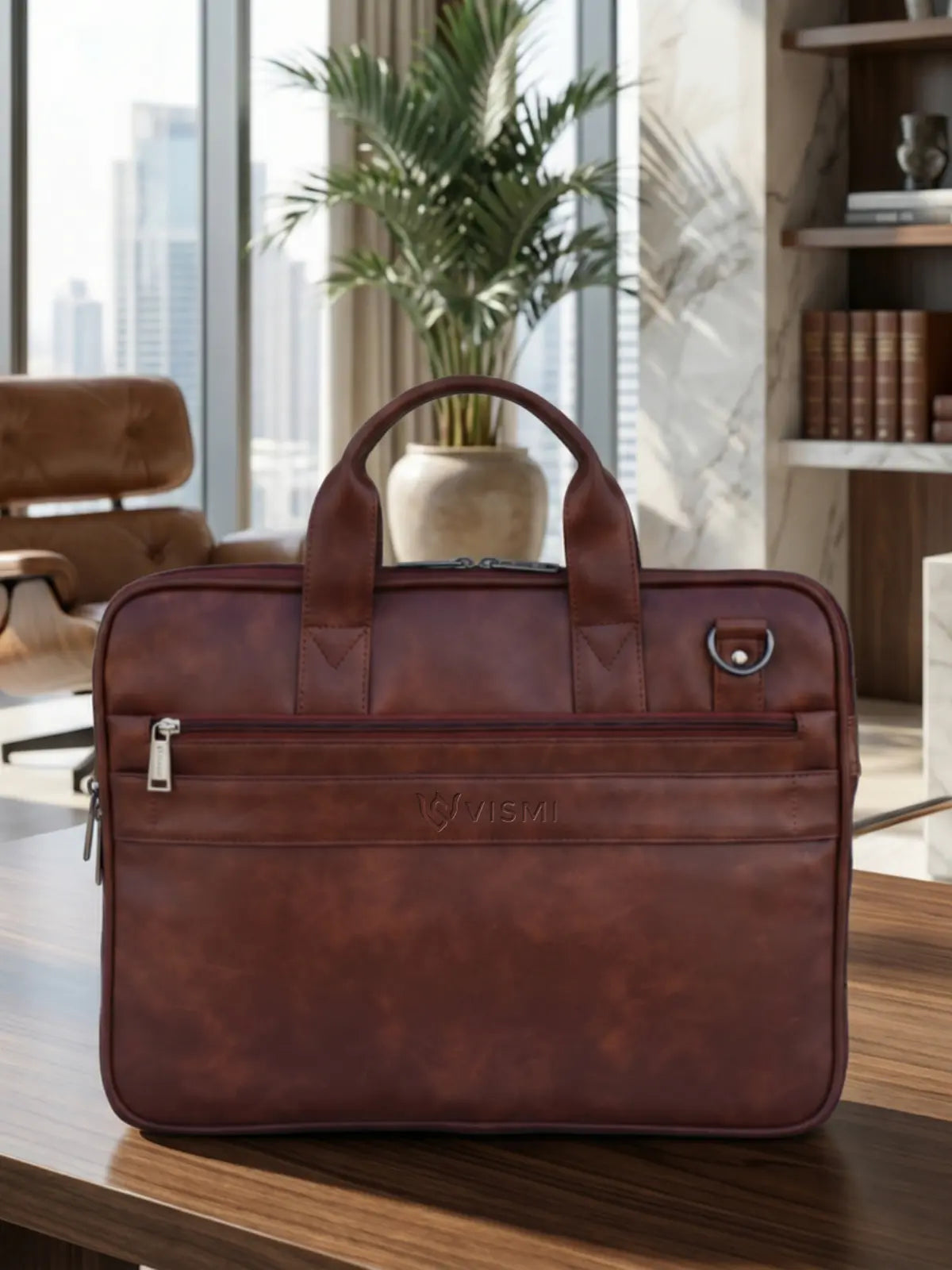 Timeless Monarch Laptop Messenger Bag - Coffee Brown