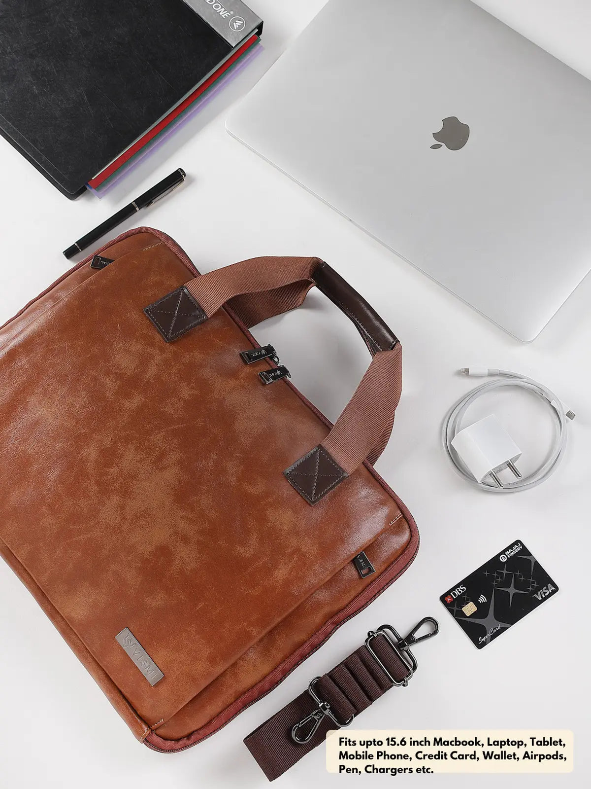 Timeless Unity Laptop Messenger Bag - Tan