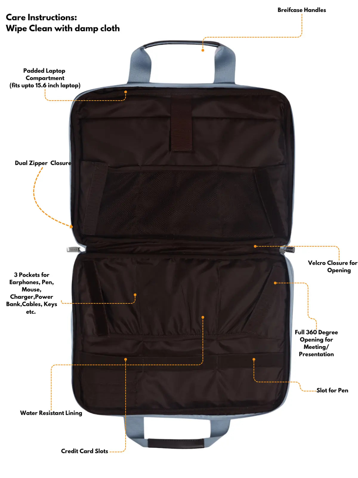 Timeless Unity Laptop Messenger Bag - Sky Blue