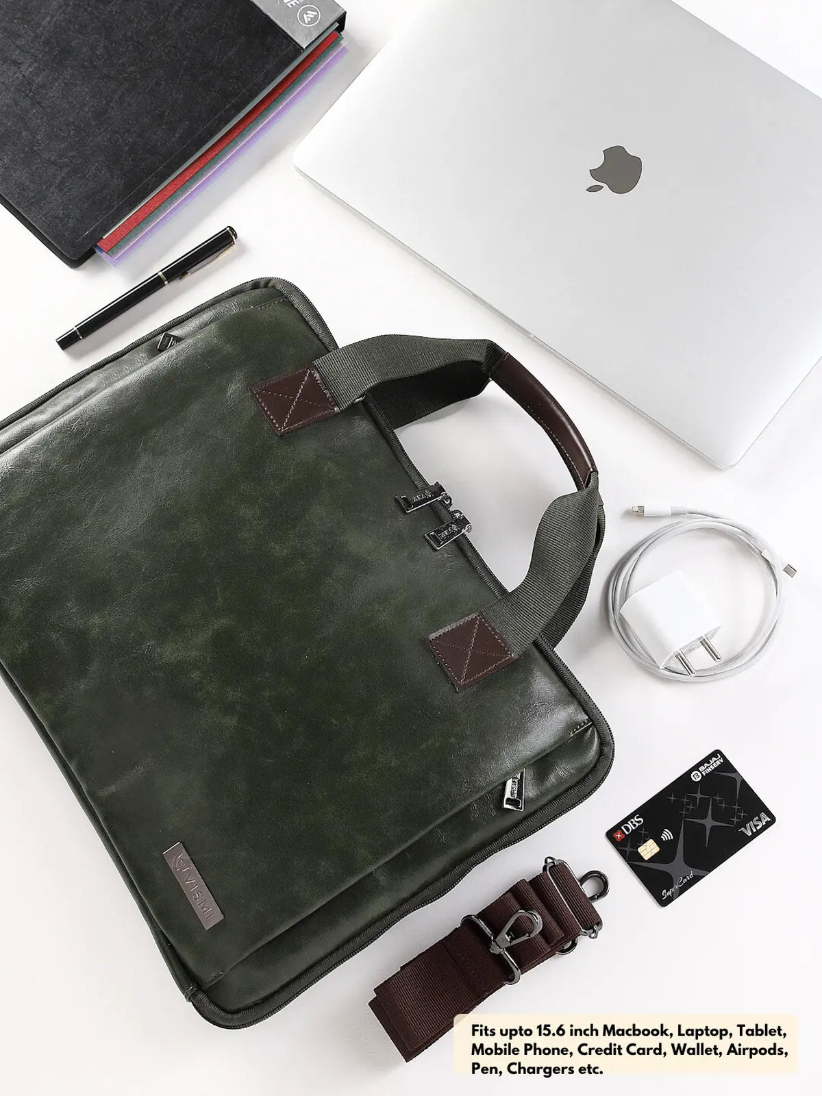 Timeless Unity Laptop Messenger Bag - Olive Green