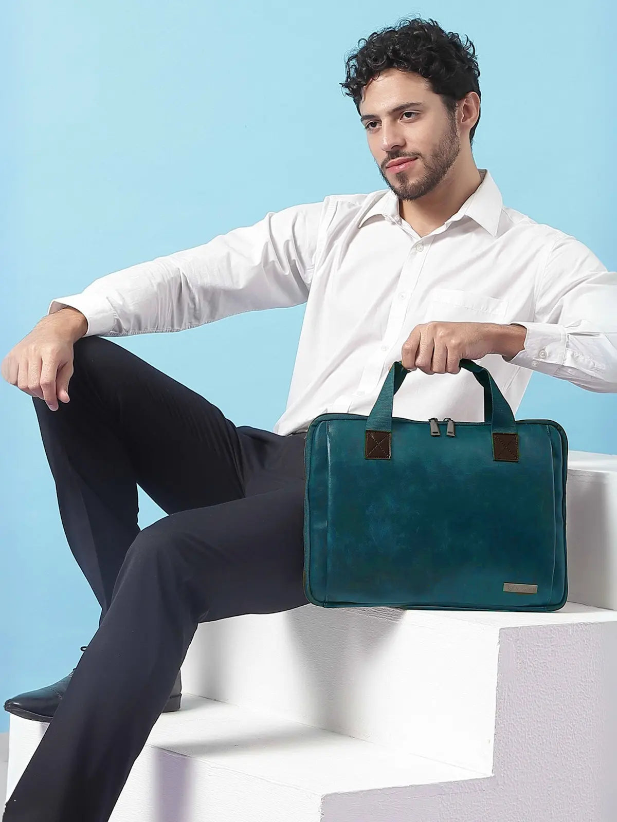 Timeless Unity Laptop Messenger Bag - Teal Blue