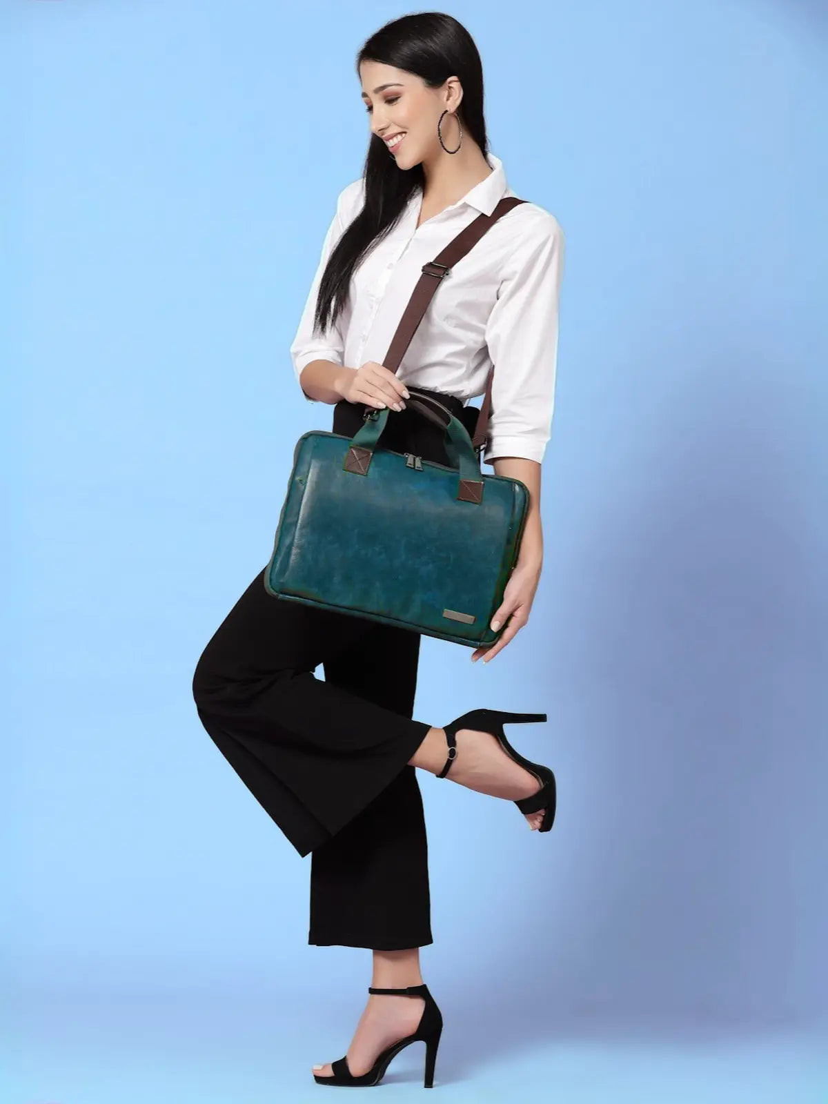 Timeless Unity Laptop Messenger Bag - Teal Blue