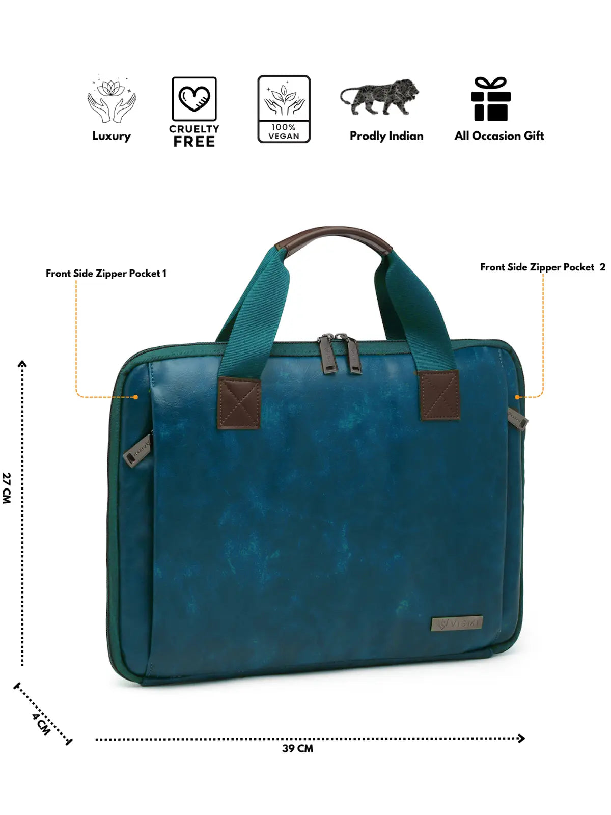 Timeless Unity Laptop Messenger Bag - Teal Blue