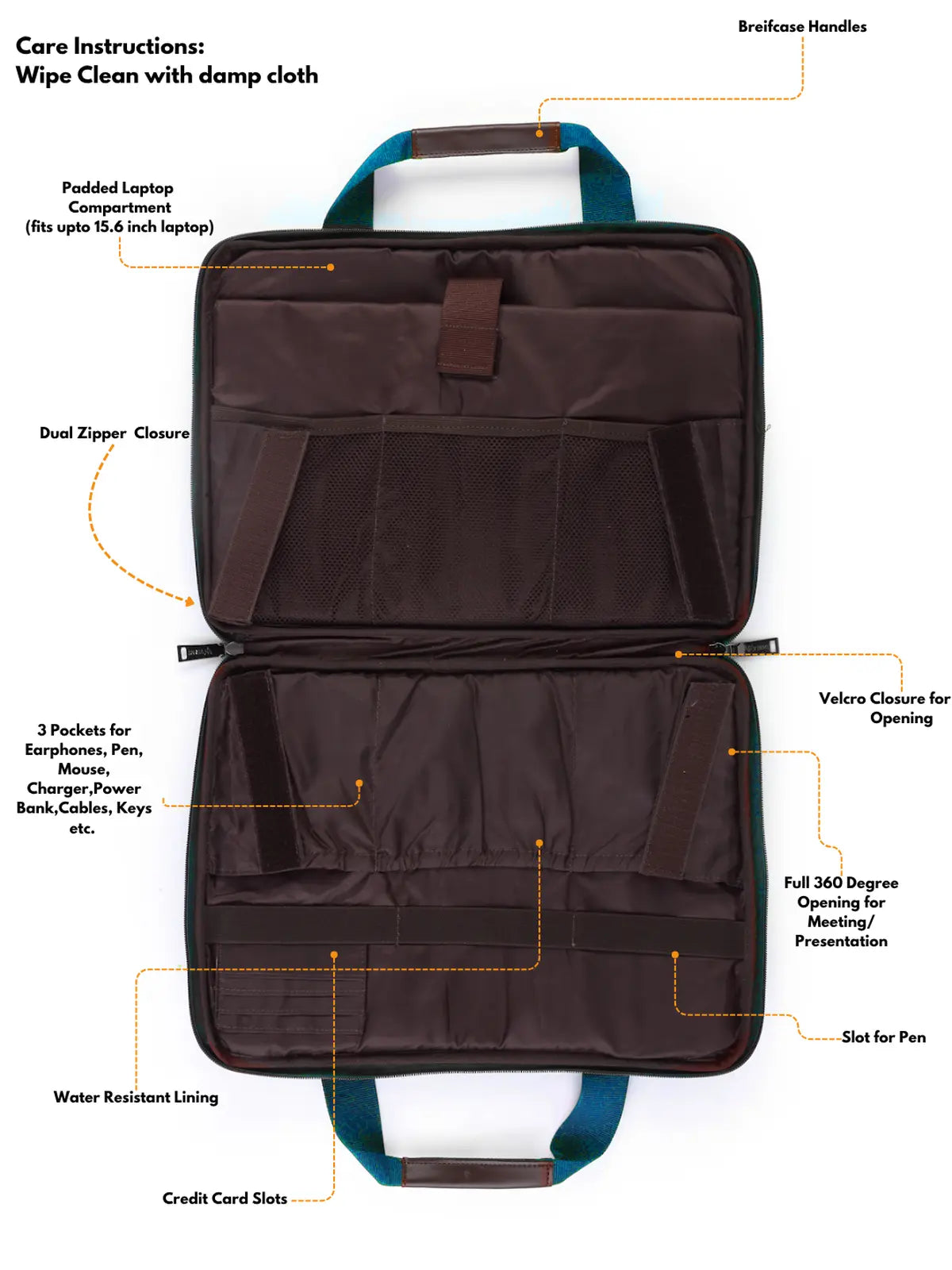 Timeless Unity Laptop Messenger Bag - Teal Blue