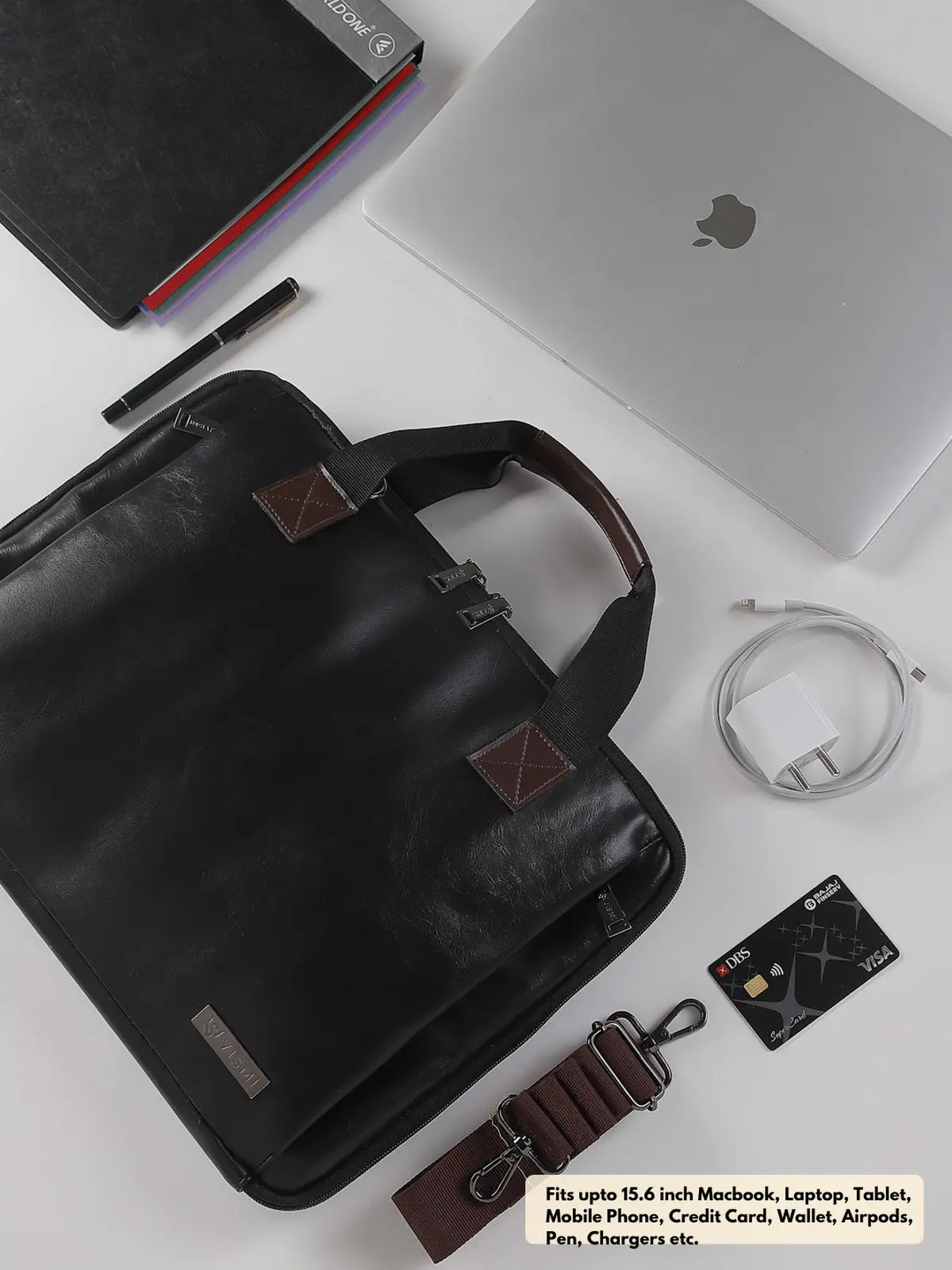 Timeless Unity Laptop Messenger Bag - Black