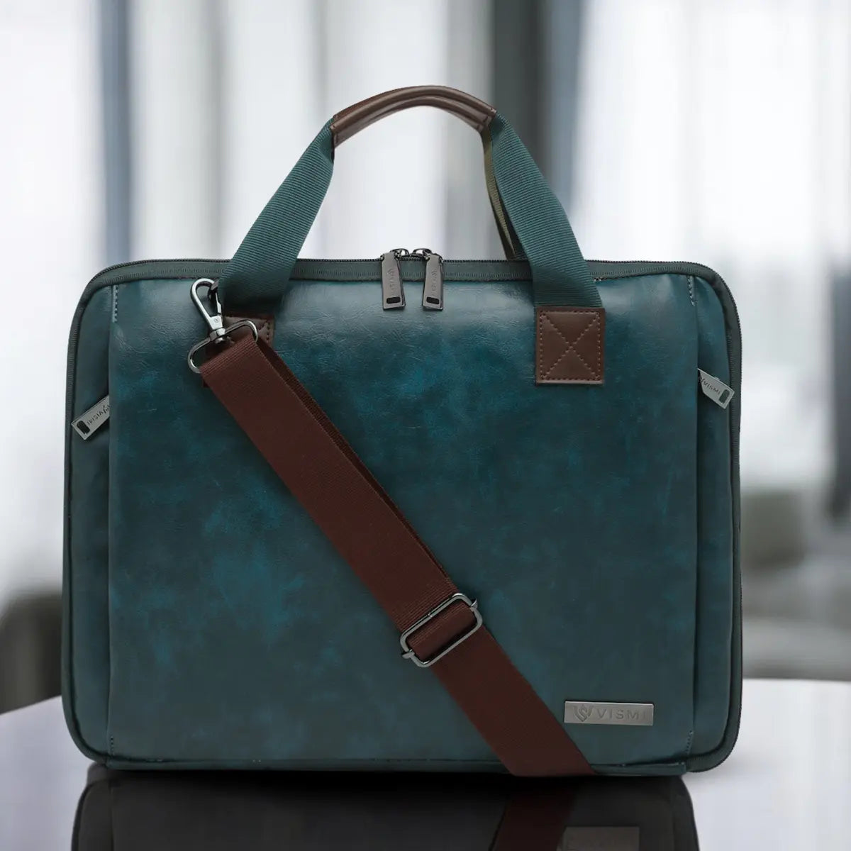 Special Rakhi Gift Combo - Laptop Bag + Tote Handbag (Teal Blue)