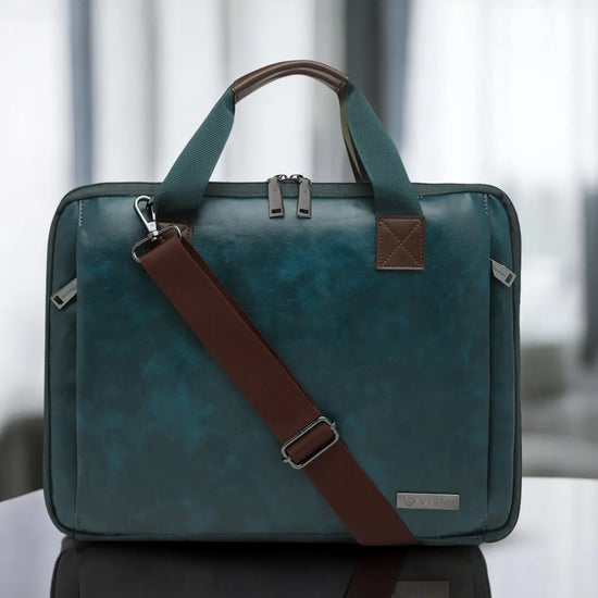Special Rakhi Gift Combo - Laptop Bag + Tote Handbag (Teal Blue)
