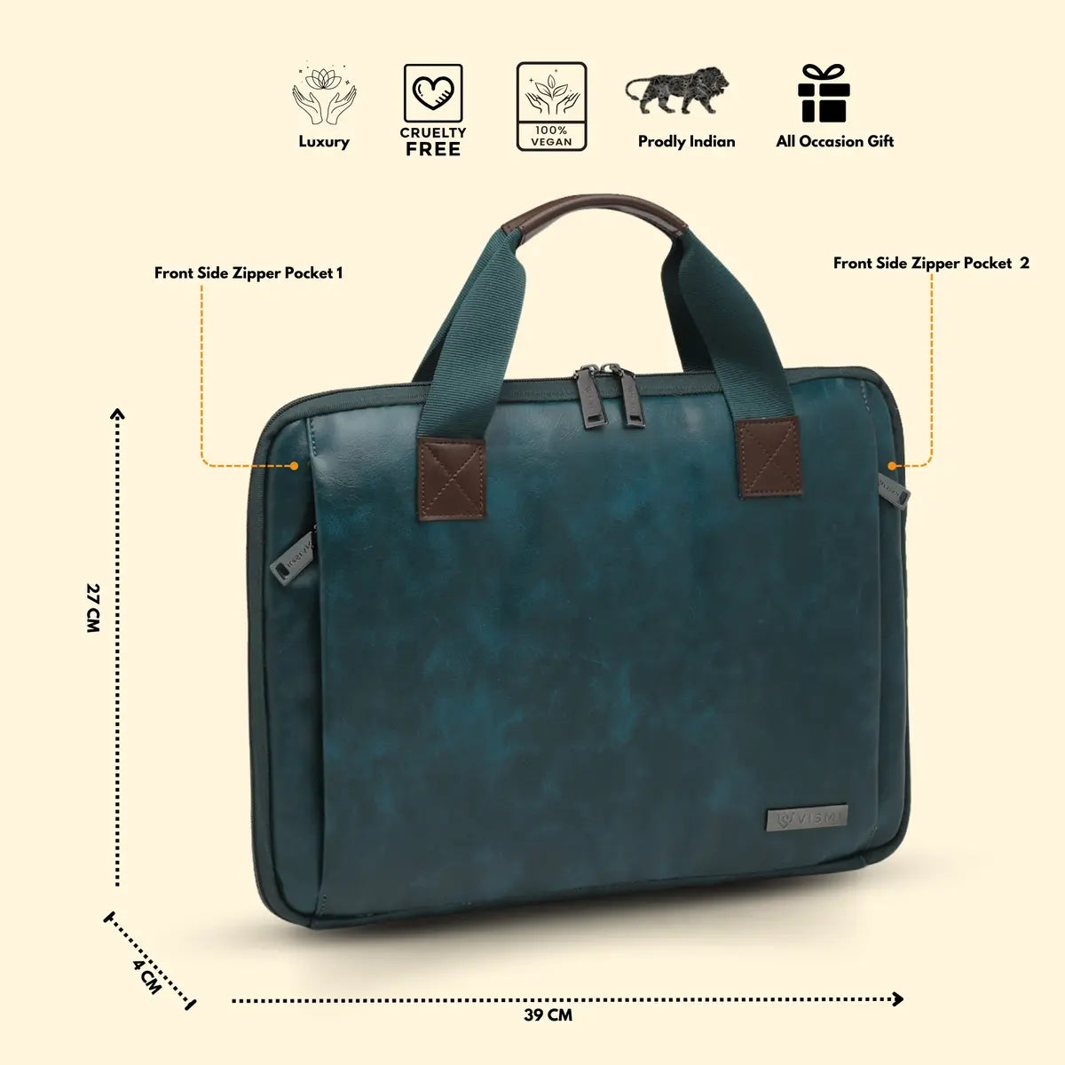Special Rakhi Gift Combo - Laptop Bag + Tote Handbag (Teal Blue)