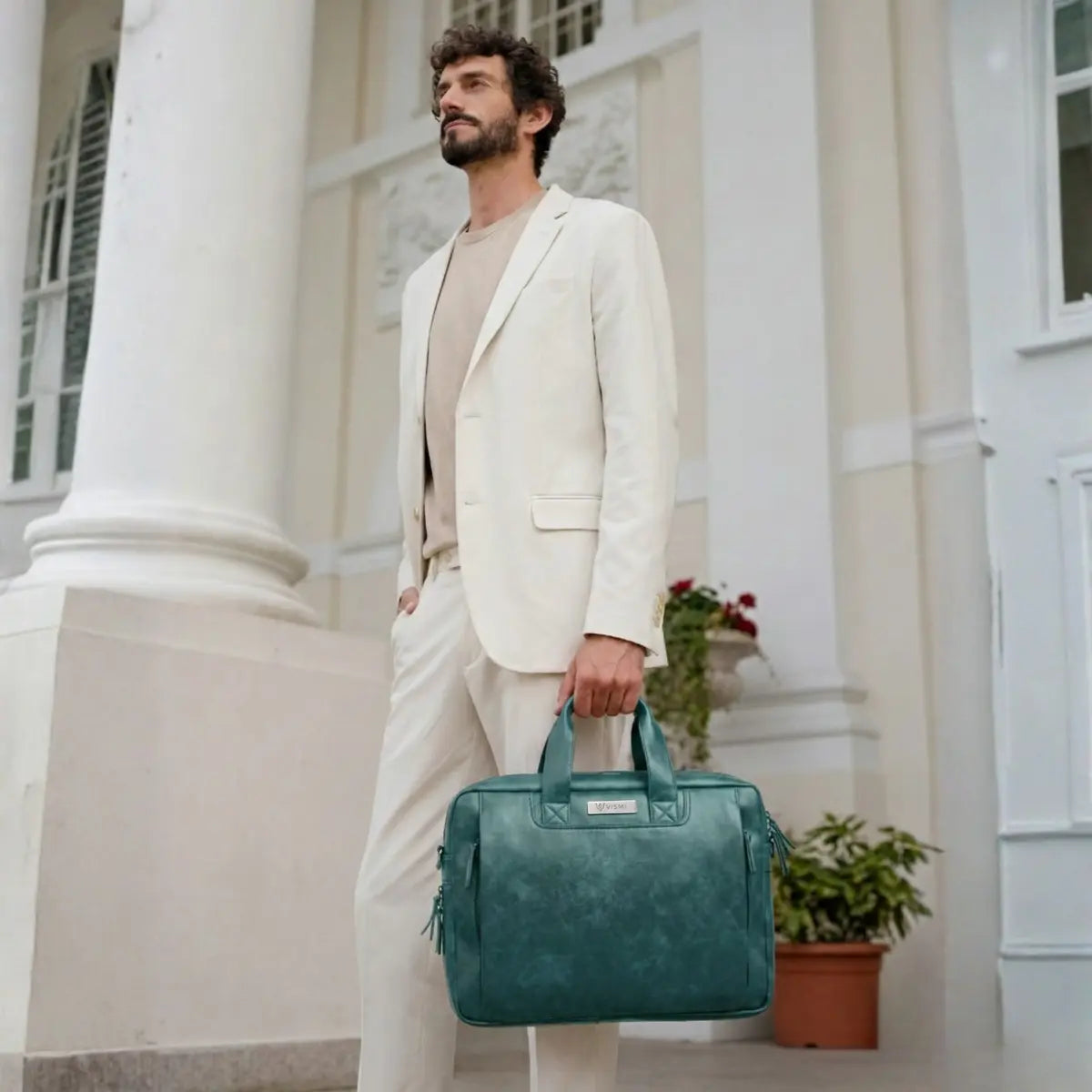 Timeless Urban Laptop Messenger Briefcase Bag - Teal Blue