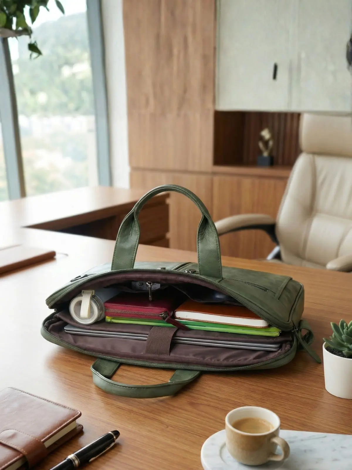 Timeless Neo Laptop Bag - Olive Green