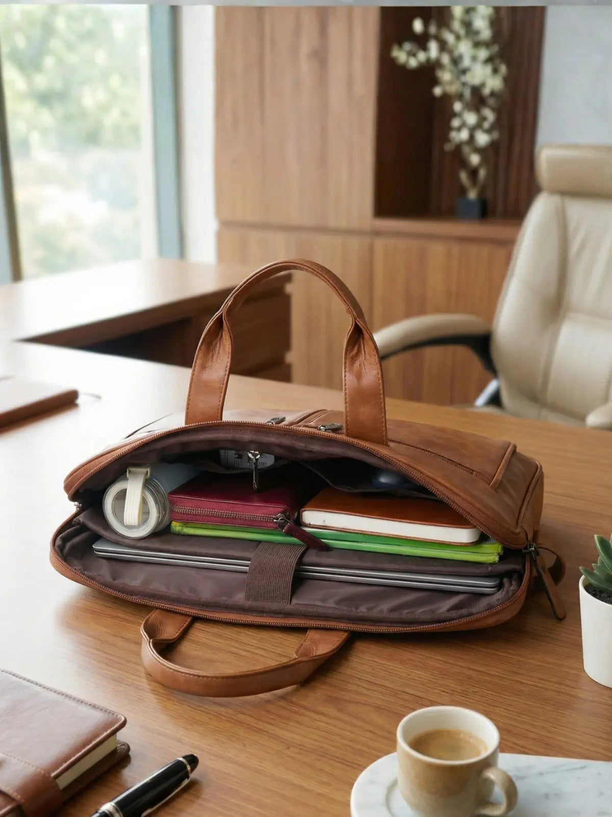 Timeless Neo Laptop Bag - Tan