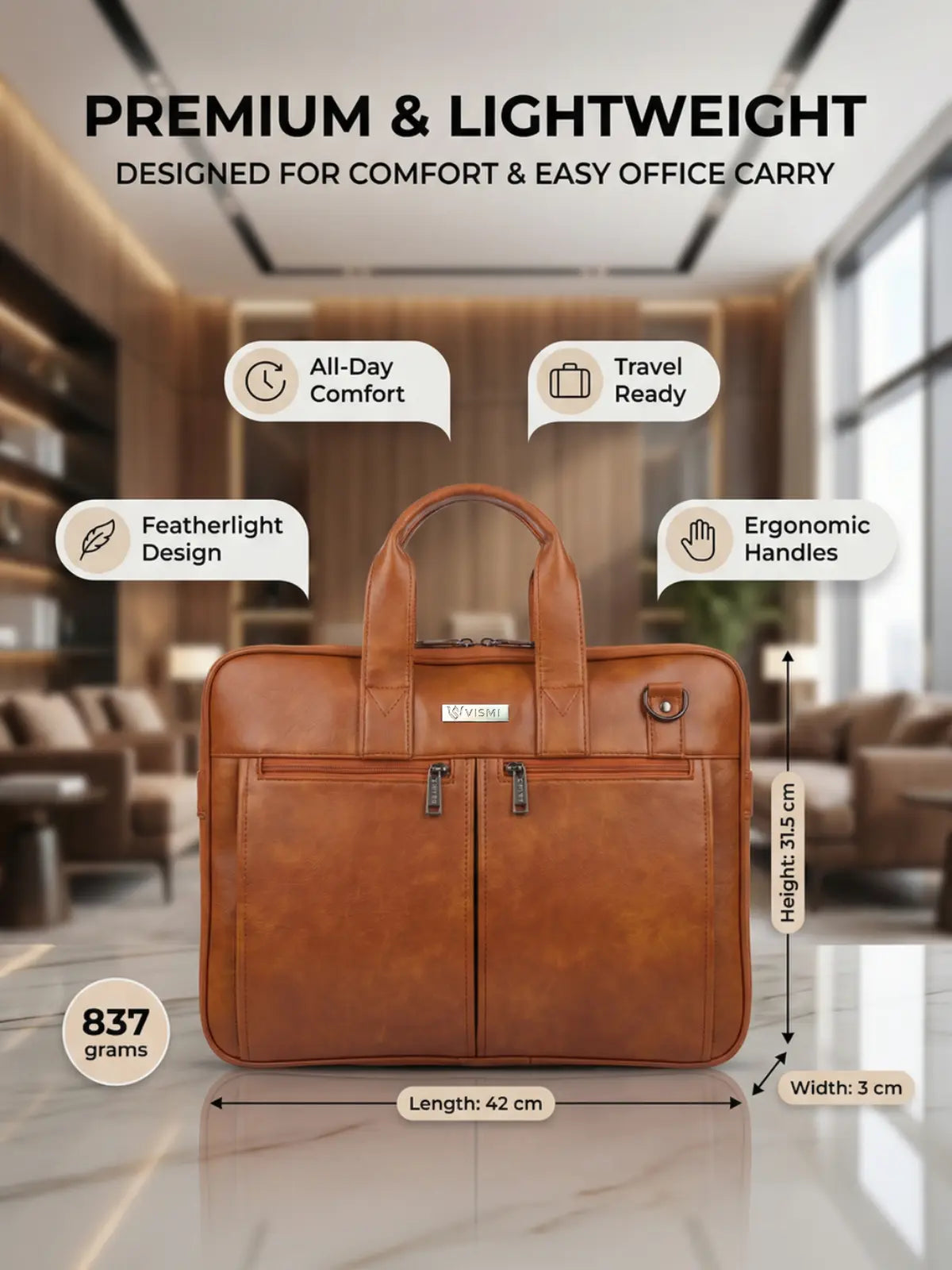 Timeless Neo Laptop Bag - Tan