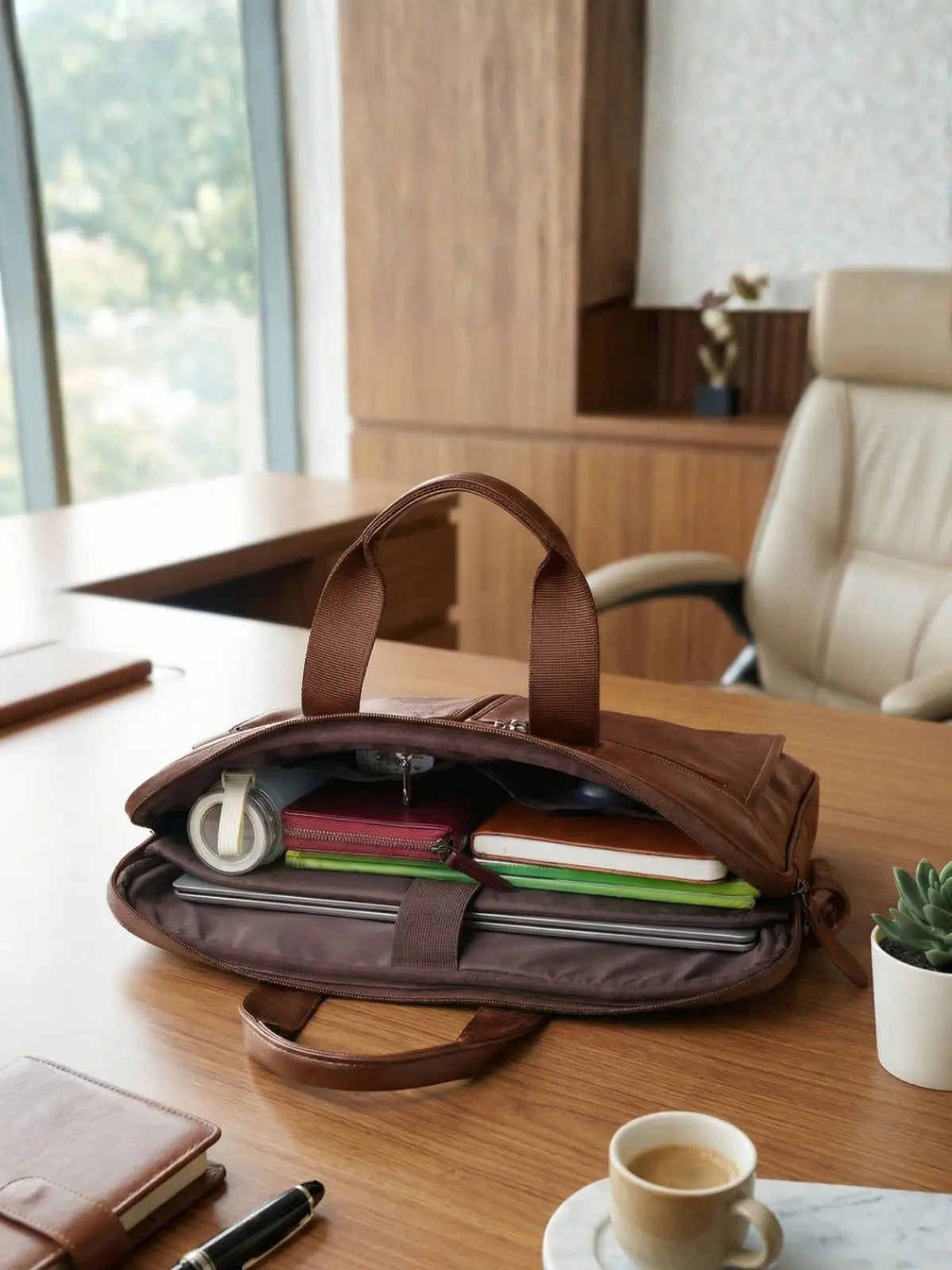 Timeless Neo Laptop Bag - Coffee Brown
