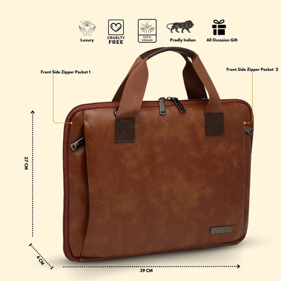 Timeless Unity Laptop Messenger Bag - Tan