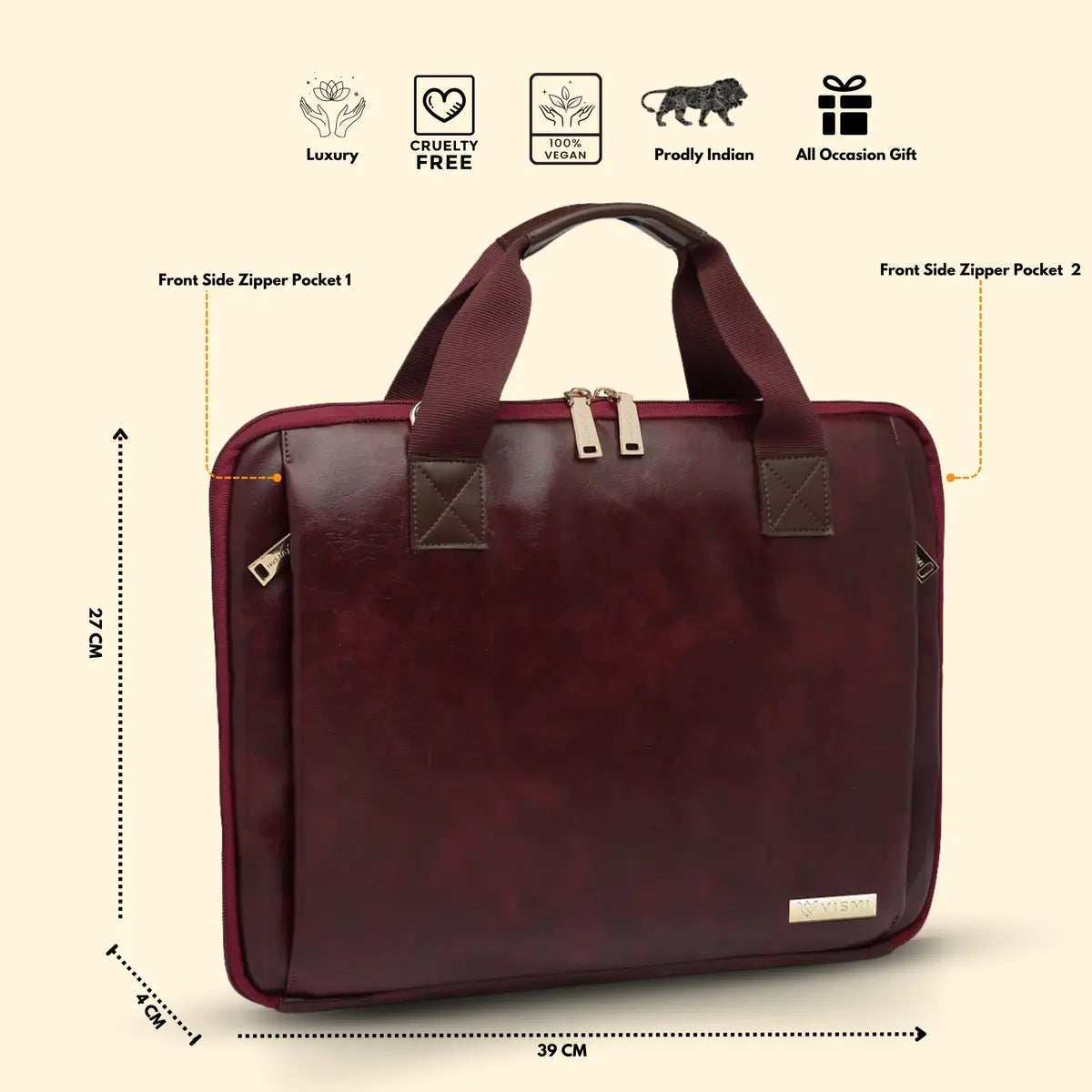 Timeless Unity Laptop Messenger Bag - Wine