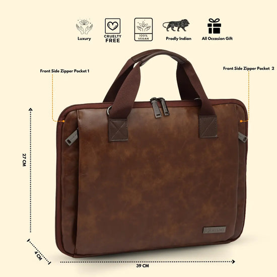 Timeless Unity Laptop Messenger Bag - Coffee Brown
