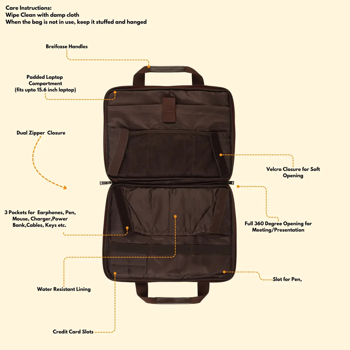 Timeless Unity Laptop Messenger Bag - Coffee Brown