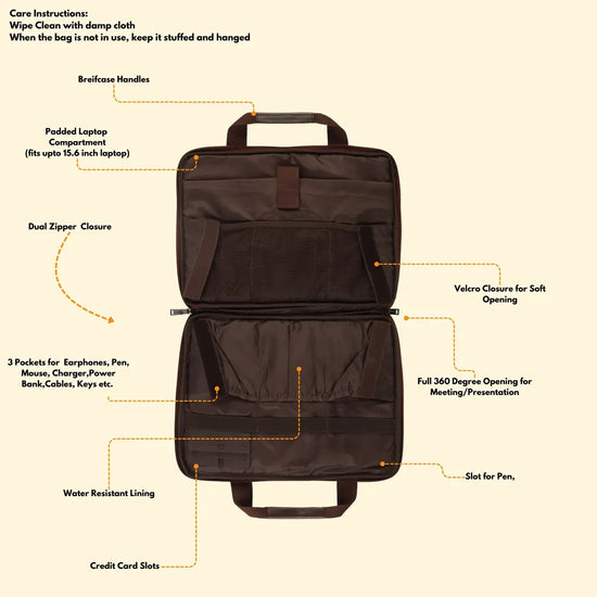 Timeless Unity Laptop Messenger Bag - Coffee Brown