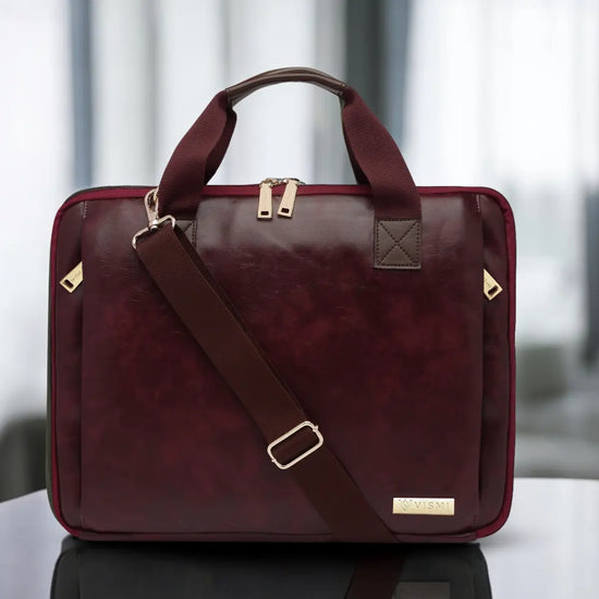 Timeless Unity Laptop Messenger Bag - Wine