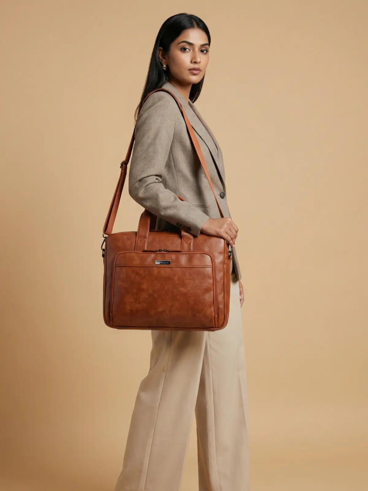 Legacy Laptop Messenger Bag- Tan