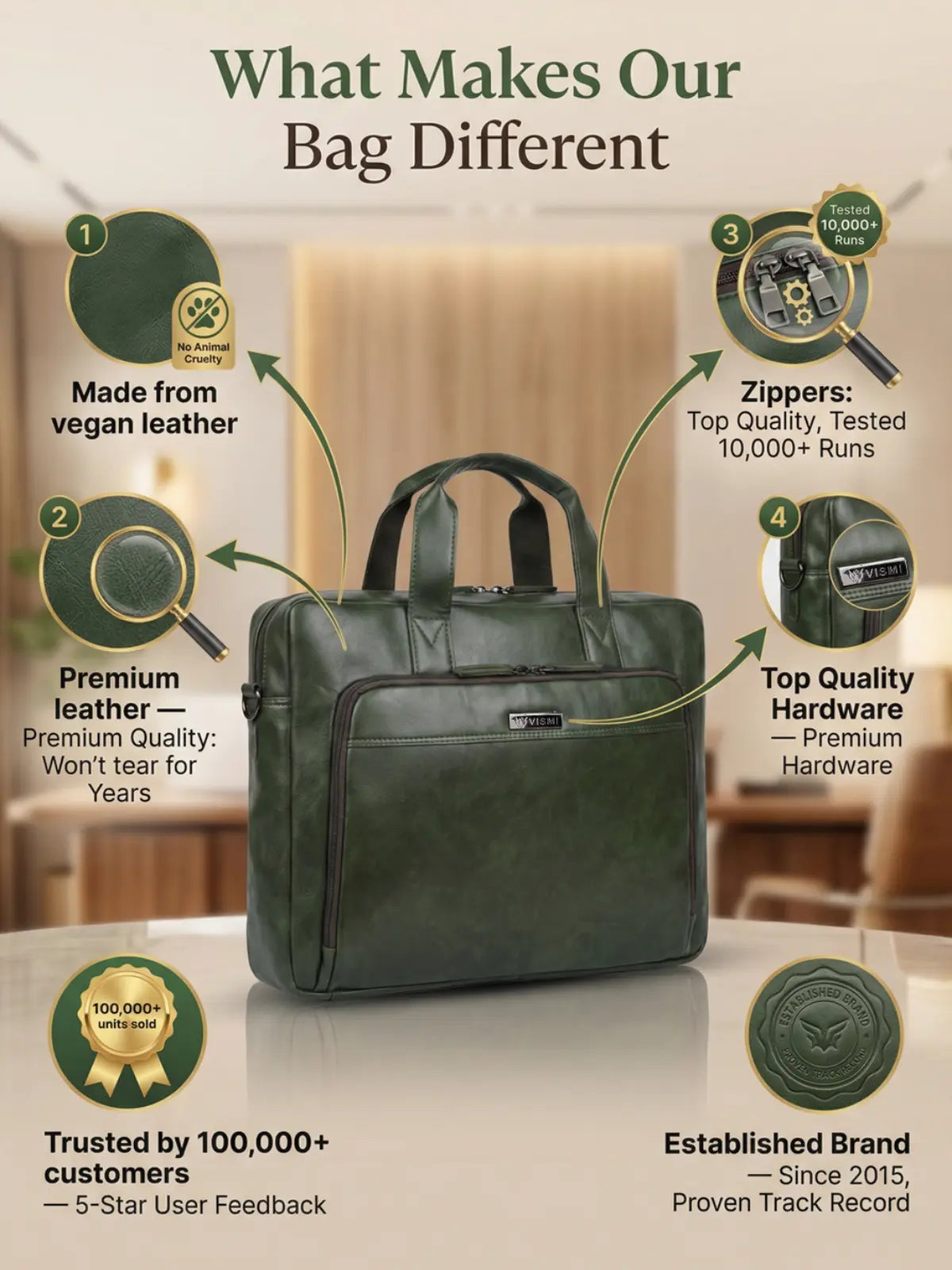 Legacy Laptop Messenger Bag- Olive Green