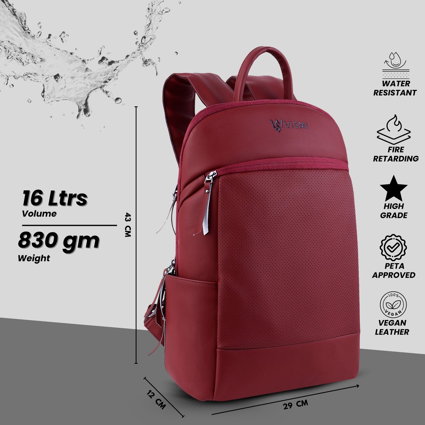 VISMIINTREND Executive Laptop Backpack - Maroon