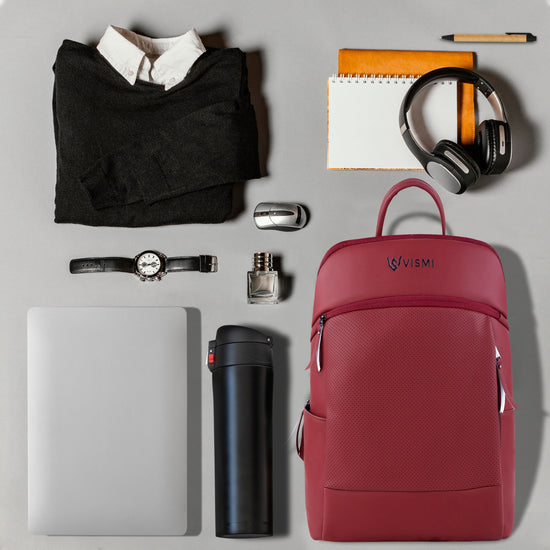VISMIINTREND Executive Laptop Backpack - Maroon