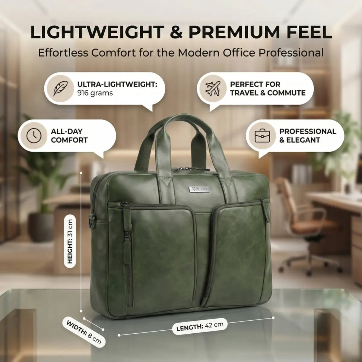 Timeless Orbit Laptop Bag - Olive Green