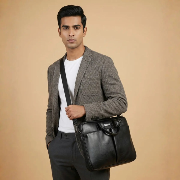 Timeless Monarch Laptop Messenger Bag - Black