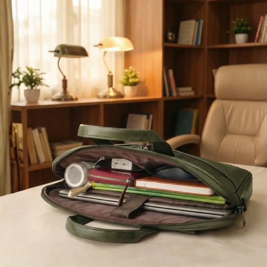 Timeless Monarch Laptop Messenger Bag - Olive Green