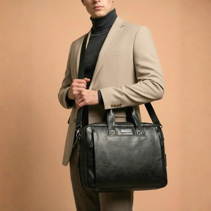 Timeless Urban Laptop Messenger Briefcase Bag - Black