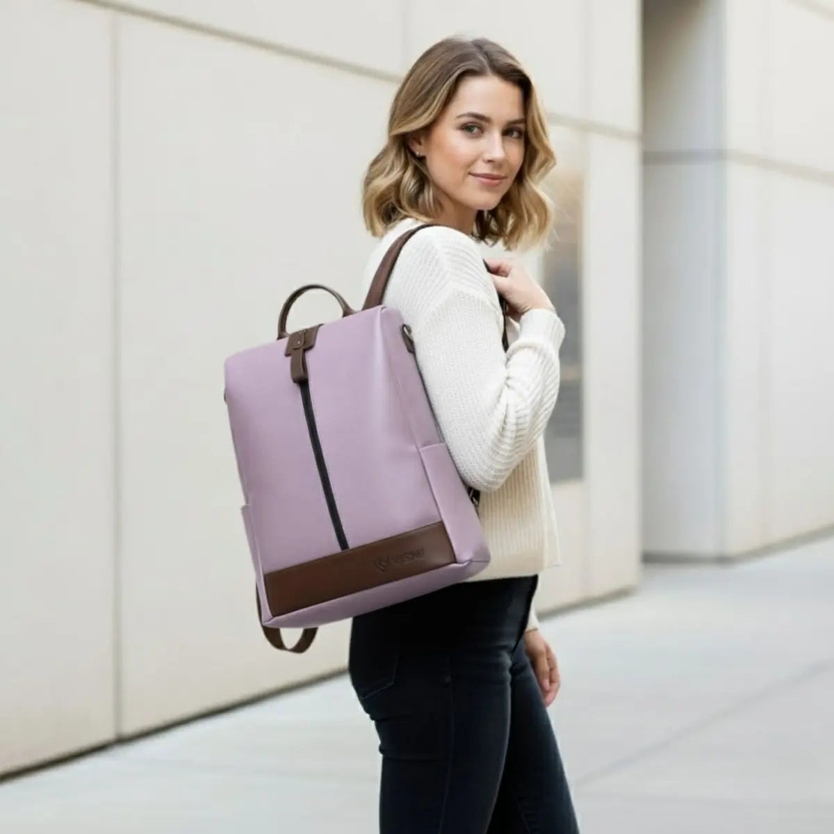 Timeless Aura Women Backpack Handbag - Lavender